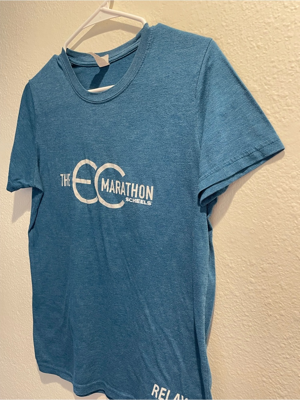 The OC Marathon Relay Scheels Graphic T-Shirt Blue Teal Size Small Tri-Blend - Picture 2 of 9